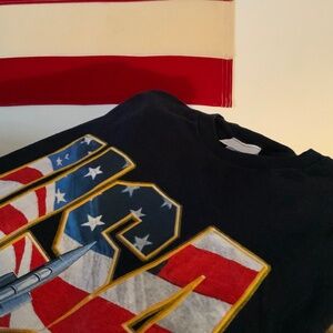 King Size 2XL Navy Blue USA T-shirt